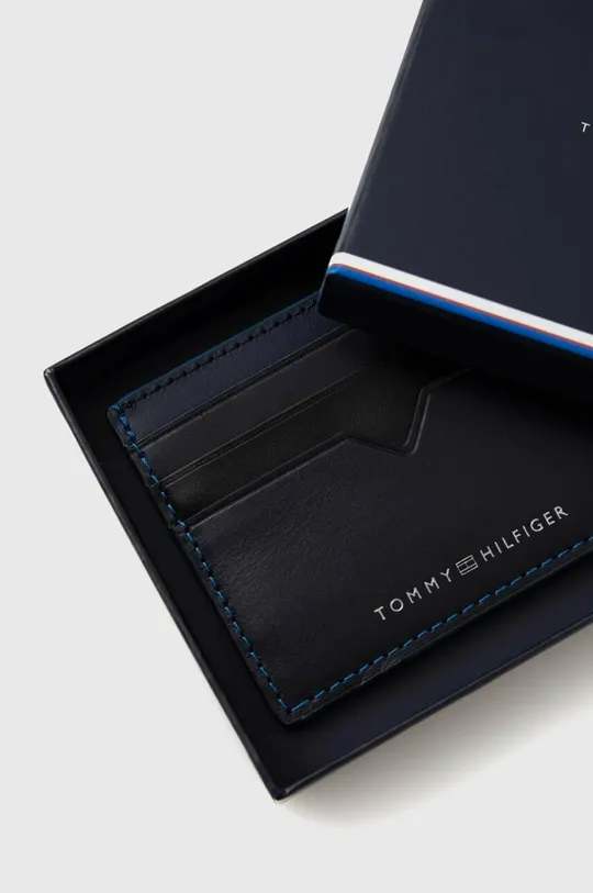 σκούρο μπλε Δερμάτινη θήκη για κάρτες Tommy Hilfiger