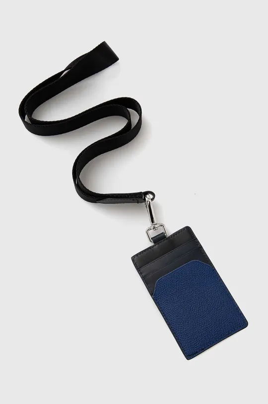 Δερμάτινη θήκη για κάρτες Tommy Hilfiger σκούρο μπλε