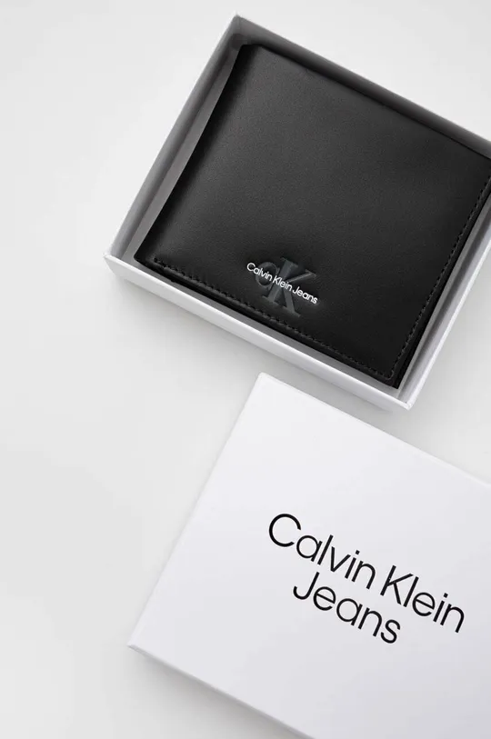 μαύρο Δερμάτινο πορτοφόλι Calvin Klein Jeans