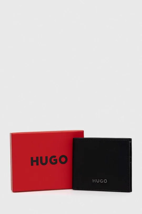 czarny HUGO portfel skórzany