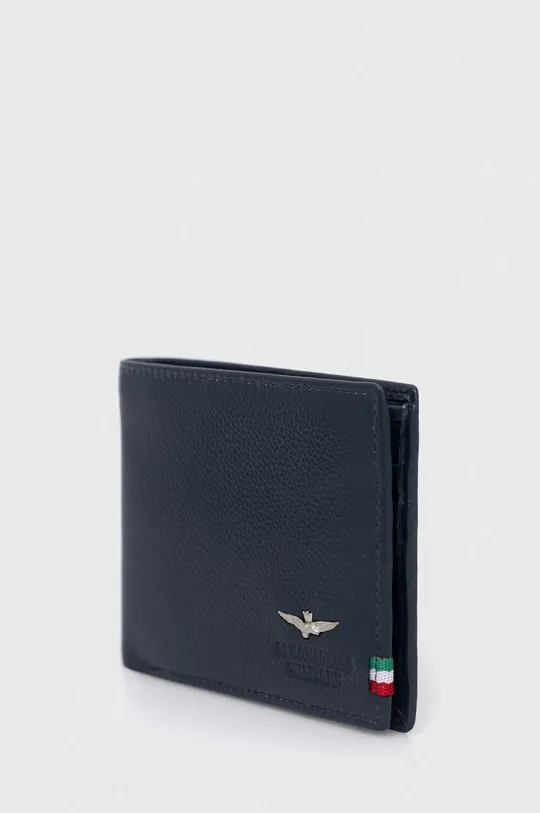 Шкіряний гаманець Aeronautica Militare темно-синій