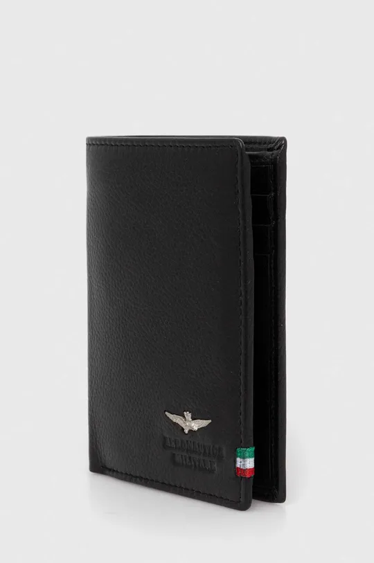 Кожаный кошелек Aeronautica Militare чёрный