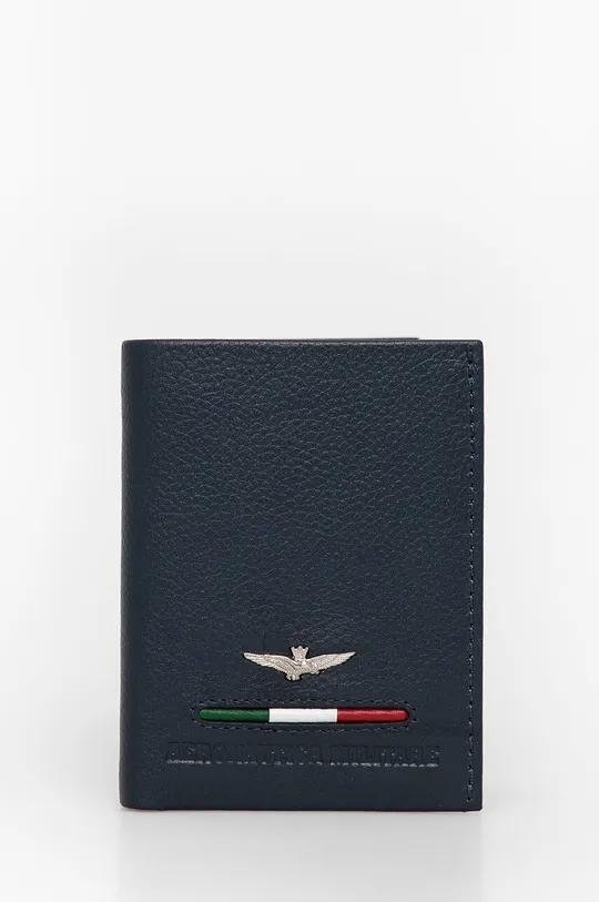 темно-синій Шкіряний гаманець Aeronautica Militare Чоловічий