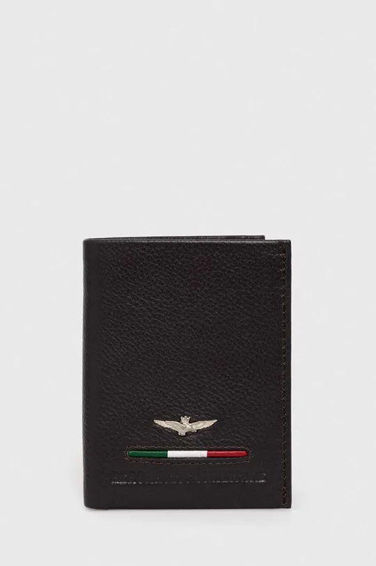 коричневий Шкіряний гаманець Aeronautica Militare Чоловічий