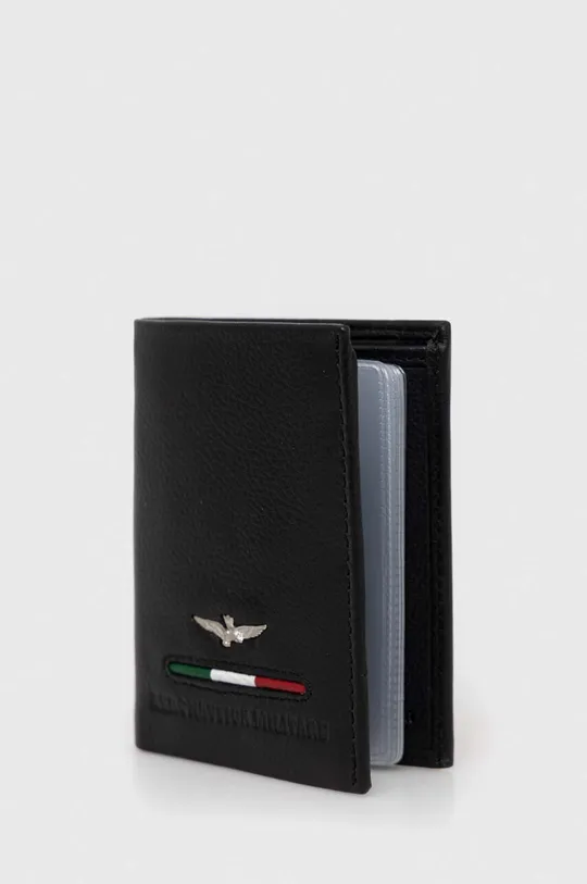 Кожаный кошелек Aeronautica Militare чёрный