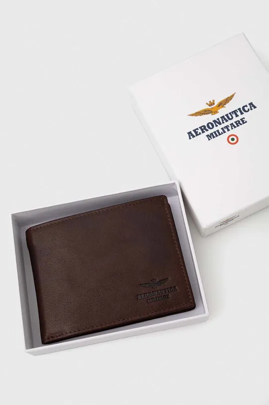 cihlová Kožená peněženka Aeronautica Militare