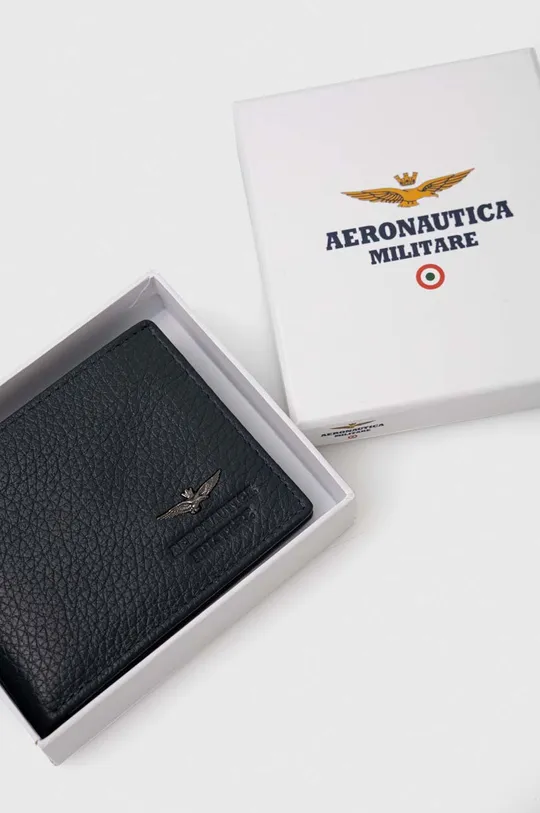 tmavomodrá Kožená peňaženka Aeronautica Militare