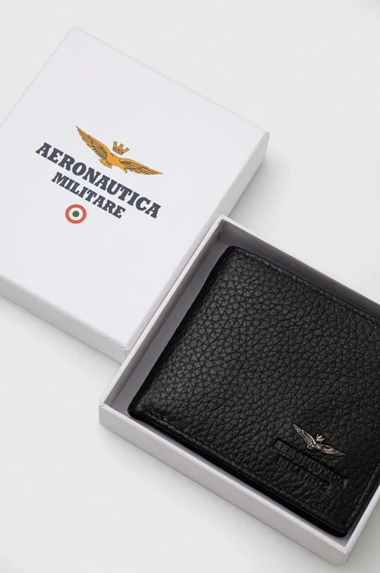 črna Usnjena denarnica Aeronautica Militare