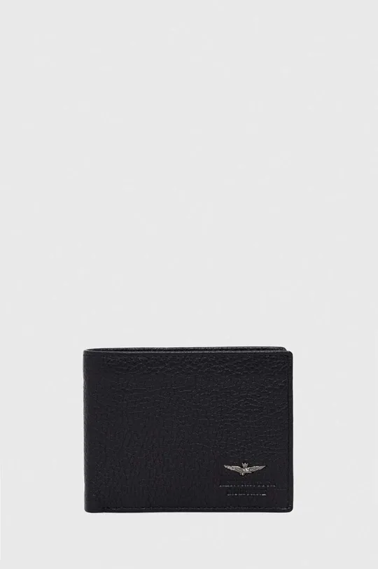 črna Usnjena denarnica Aeronautica Militare Moški