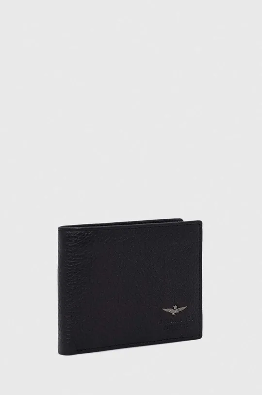 Шкіряний гаманець Aeronautica Militare чорний