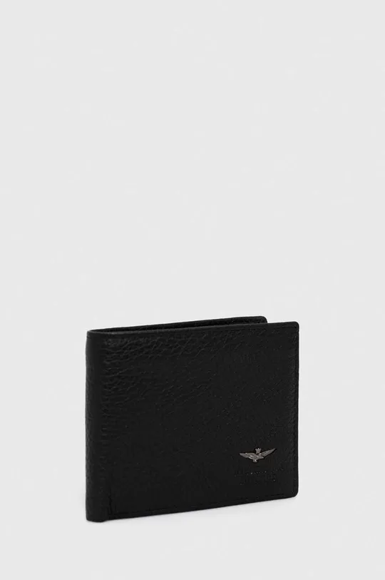 Шкіряний гаманець Aeronautica Militare чорний