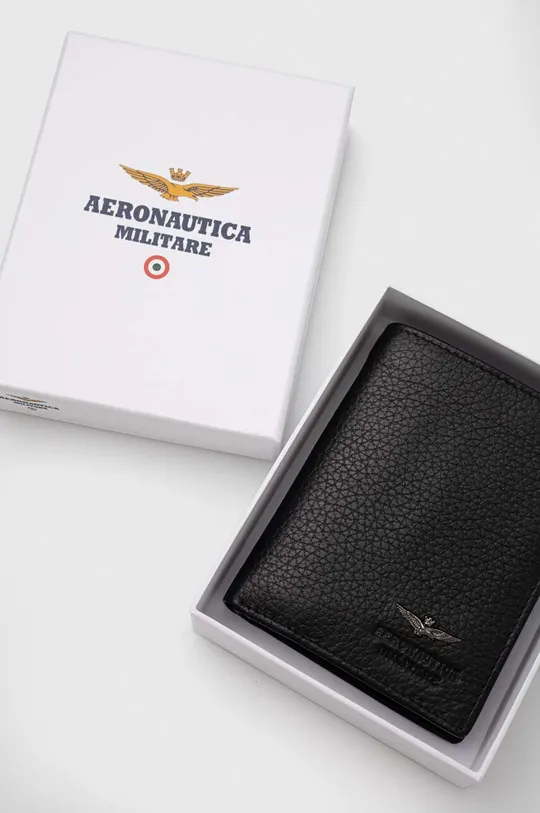 črna Usnjena denarnica Aeronautica Militare