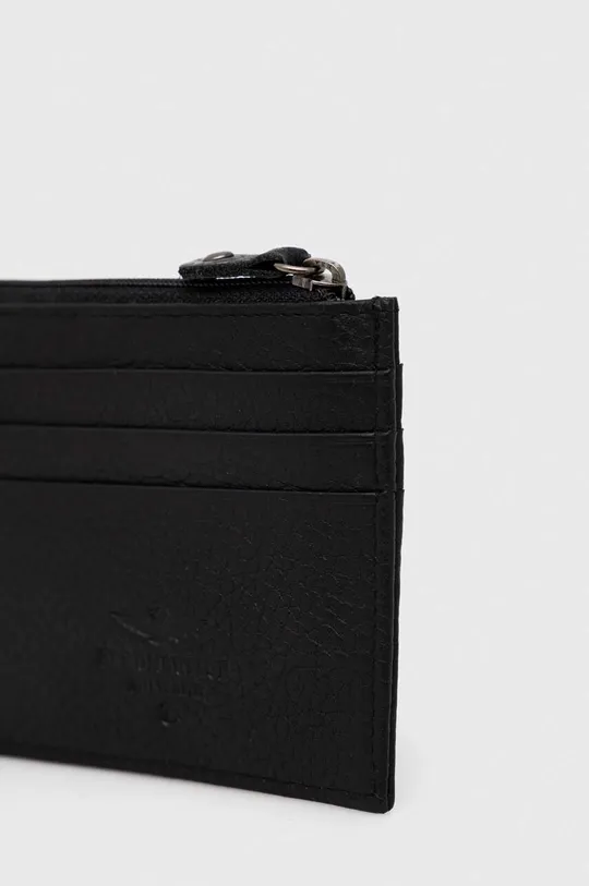 Kožená peňaženka Aeronautica Militare čierna