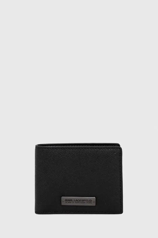 czarny Karl Lagerfeld portfel skórzany Unisex