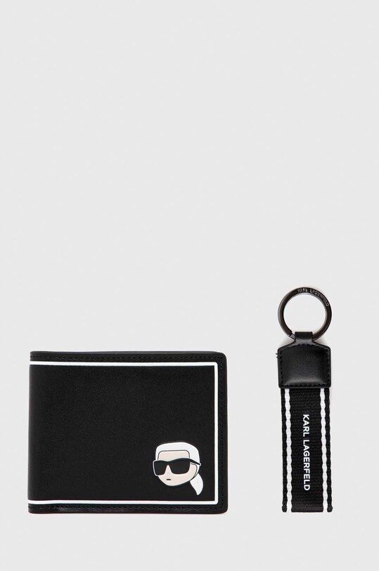 Гаманець + брелок Karl Lagerfeld колір чорний | ANSWEAR.ua