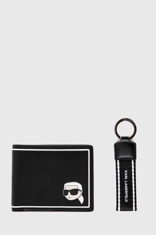 negru Karl Lagerfeld portofel + breloc Unisex