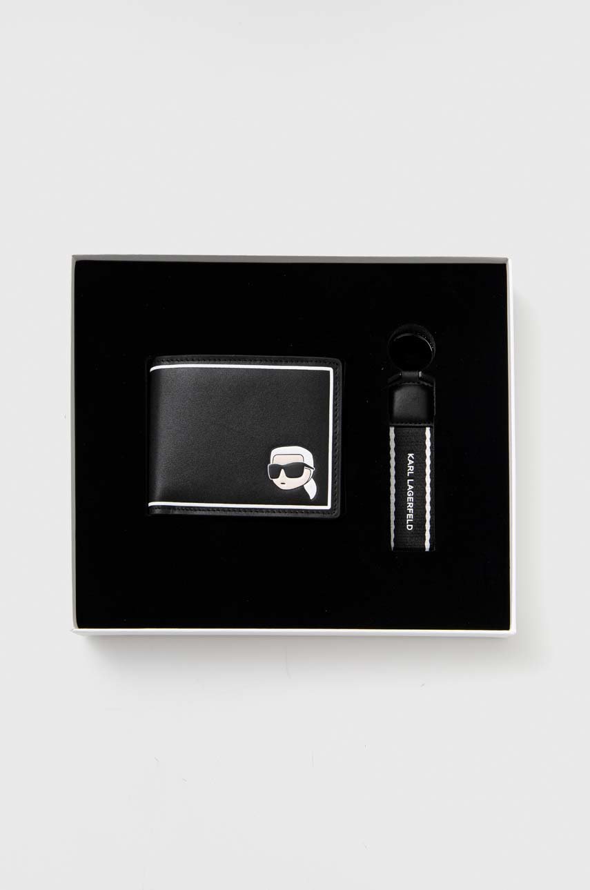 Гаманець + брелок Karl Lagerfeld колір чорний | ANSWEAR.ua