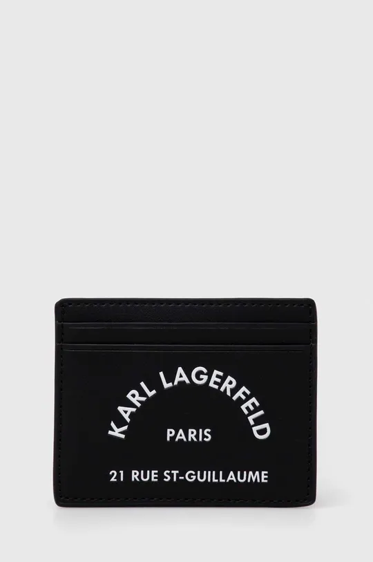 czarny Karl Lagerfeld etui na karty skórzane Unisex