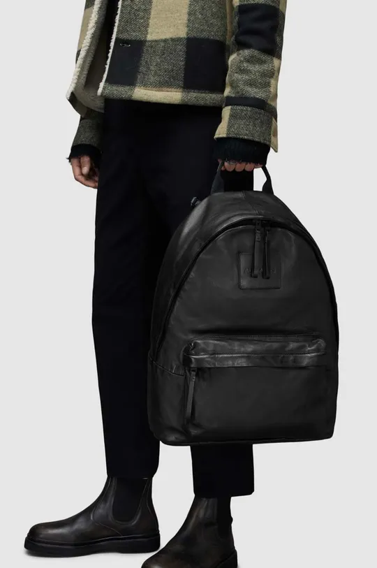 Kožni ruksak AllSaints crna