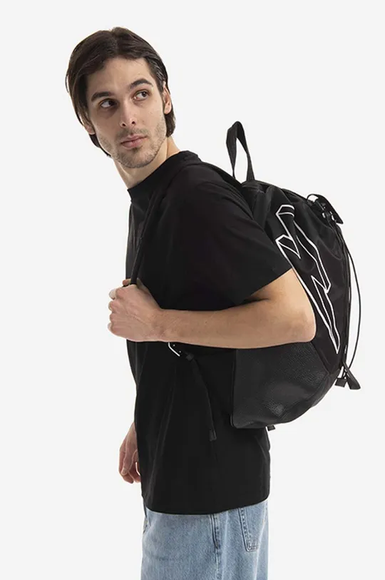 Neil Barett backpack 3D Bolt Nylon + Rubberized Cotton Twill black