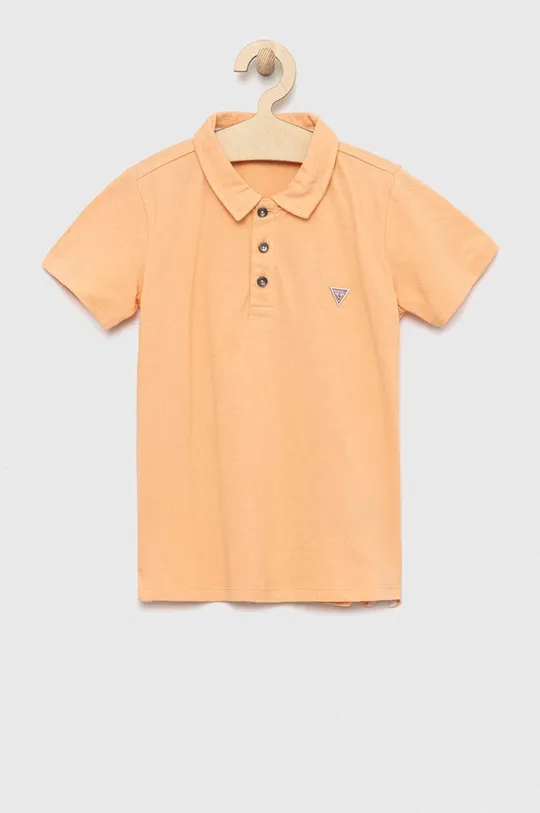 πορτοκαλί Παιδικά βαμβακερά μπλουζάκια πόλο Guess Για αγόρια