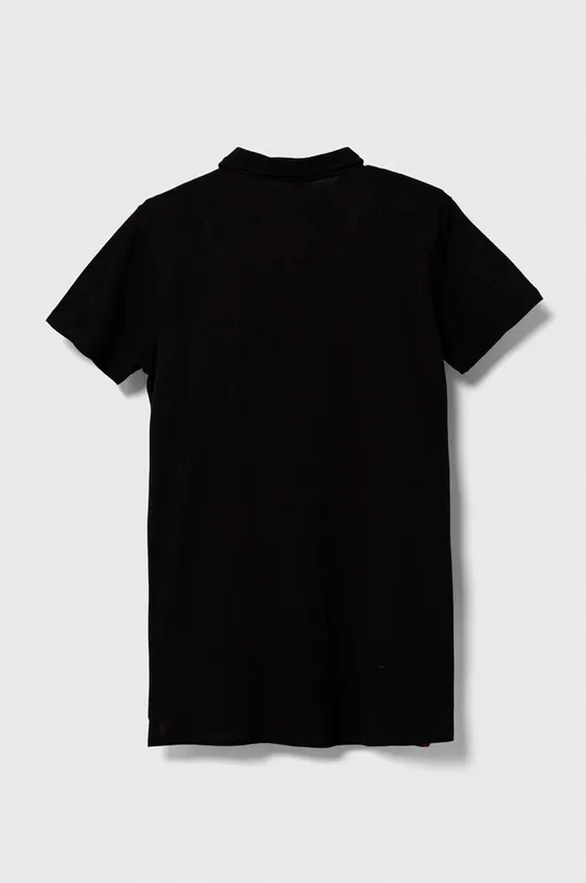 Παιδικά βαμβακερά μπλουζάκια πόλο Guess μαύρο