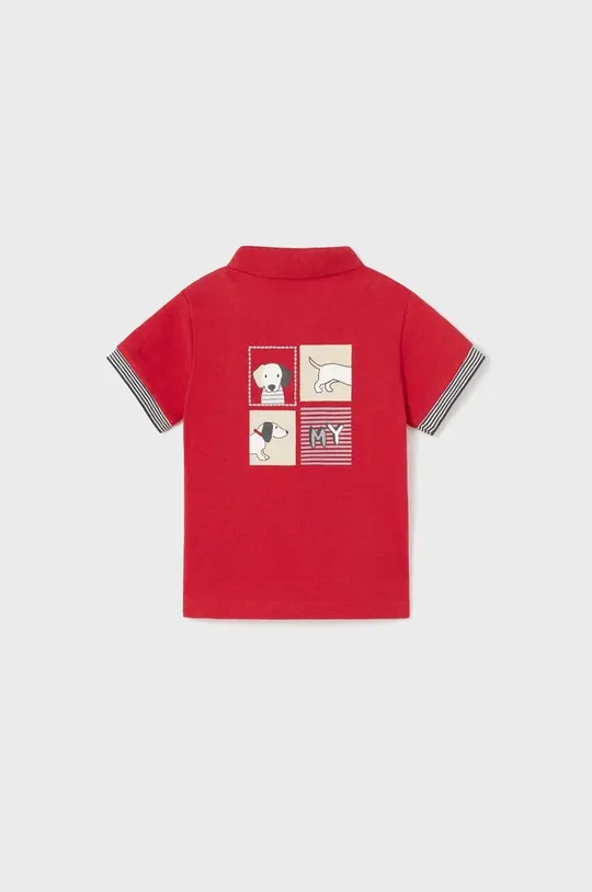 Otroške bombažne polo majice Mayoral rdeča