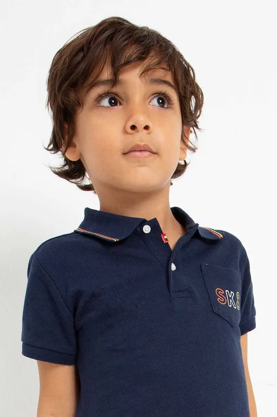 Παιδικά βαμβακερά μπλουζάκια πόλο Mayoral σκούρο μπλε