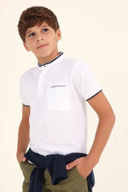 bijela Pamučna polo majica Mayoral Za dječake