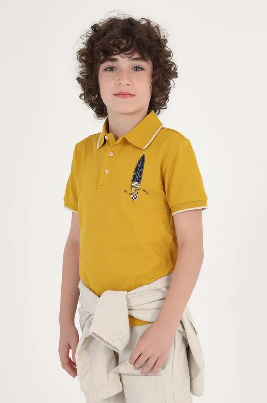 zlatna Pamučna polo majica Mayoral Za dječake