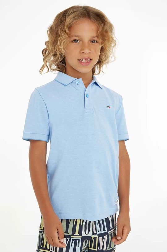 niebieski Tommy Hilfiger polo bawełniane dziecięce Chłopięcy