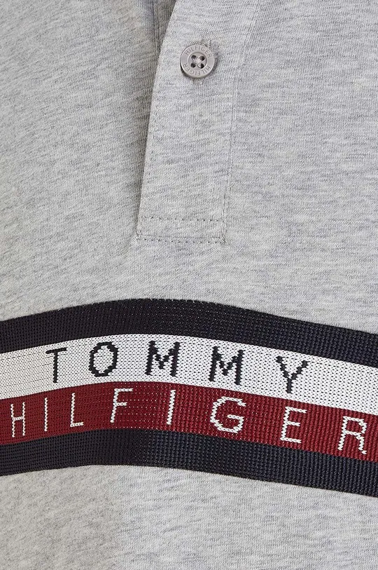 серый Детское хлопковое поло Tommy Hilfiger