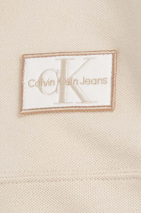 μπεζ Παιδικό πουκάμισο πόλο Calvin Klein Jeans