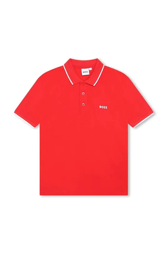 κόκκινο Παιδικά βαμβακερά μπλουζάκια πόλο BOSS Για αγόρια