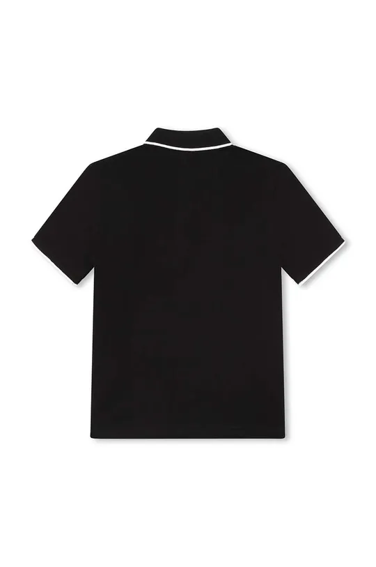 Παιδικά βαμβακερά μπλουζάκια πόλο BOSS μαύρο