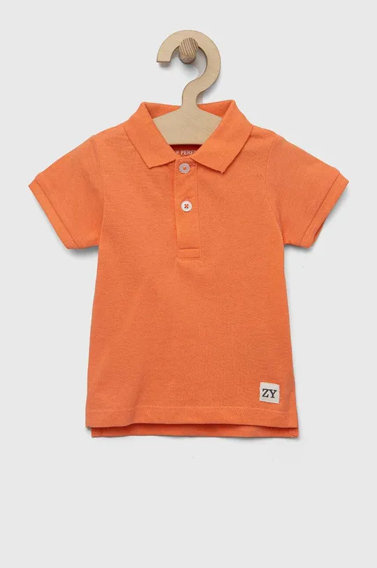 помаранчевий Дитяча бавовняна футболка поло zippy Для хлопчиків