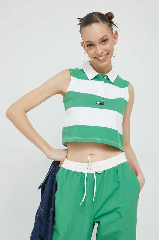 Tommy Jeans top in cotone verde