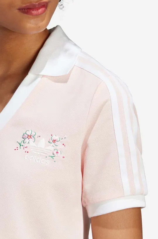 pink adidas polo shirt Crop