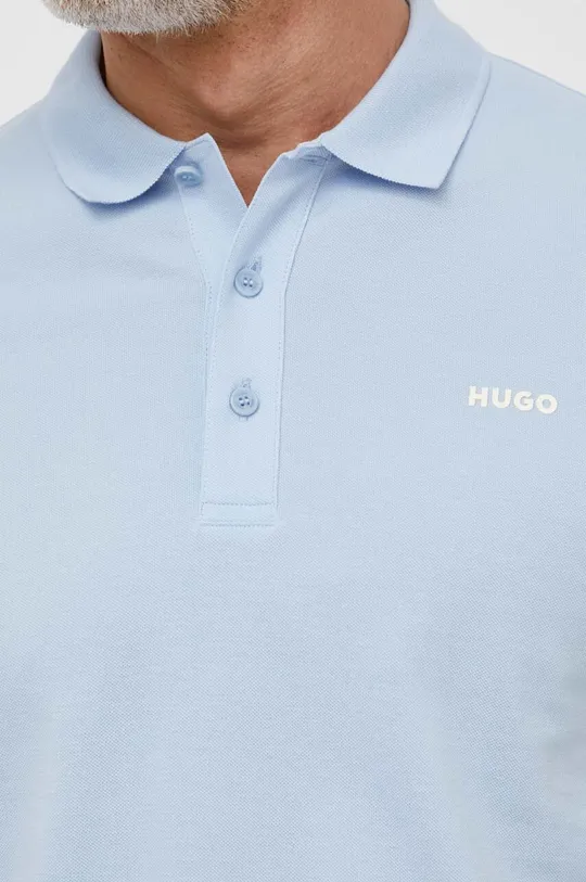 μπλε Βαμβακερό μπλουζάκι πόλο HUGO