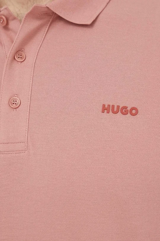 ružová Bavlnené polo tričko HUGO