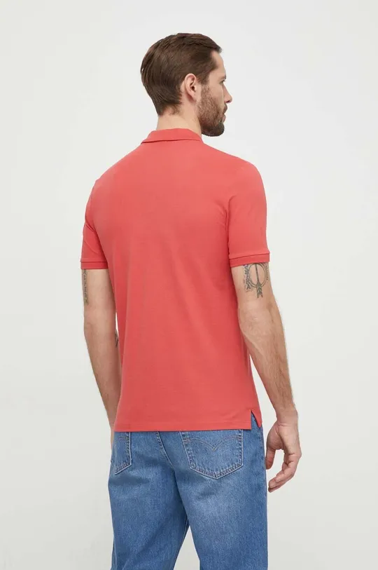 Βαμβακερό μπλουζάκι πόλο HUGO κόκκινο