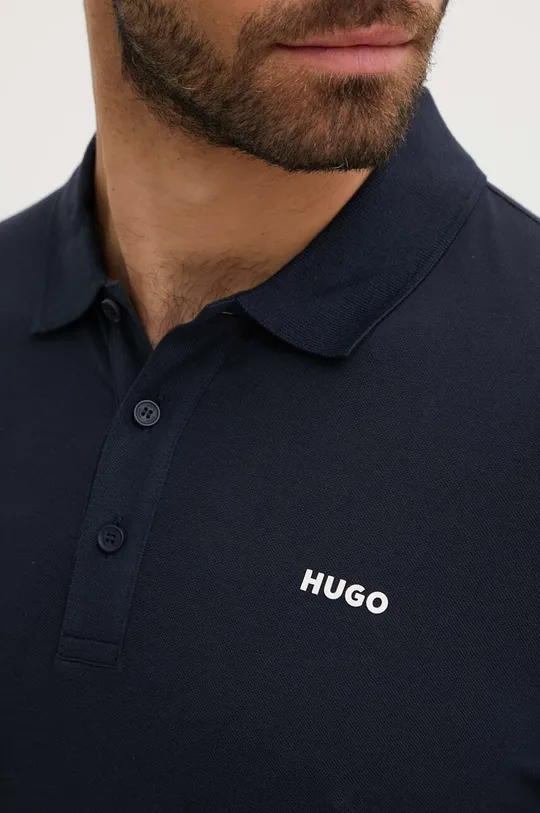 σκούρο μπλε Βαμβακερό μπλουζάκι πόλο HUGO