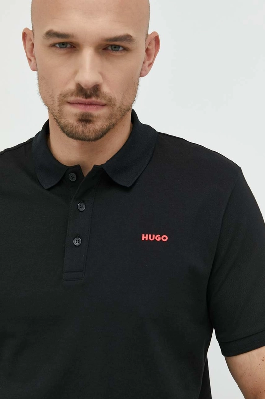 čierna Bavlnené polo tričko HUGO