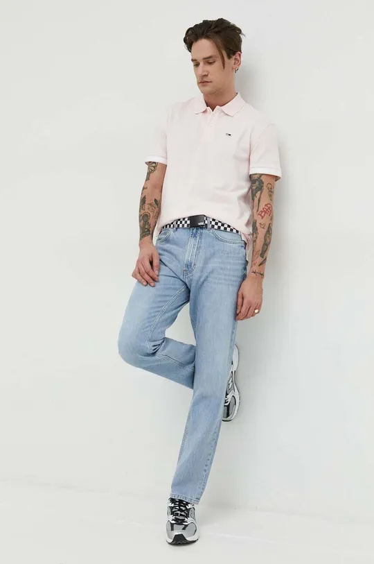 Tommy Jeans polo pastelowy różowy