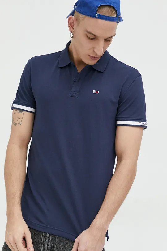 tmavomodrá Polo tričko Tommy Jeans Pánsky