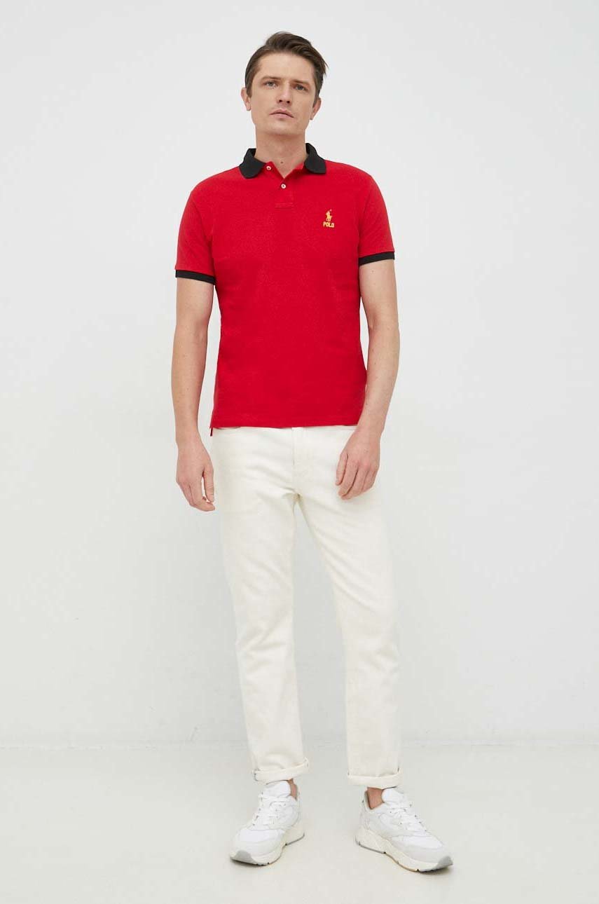 Polo Ralph Lauren polo de bumbac rosu