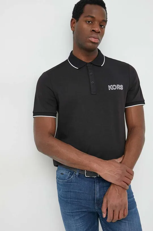 μαύρο Βαμβακερό μπλουζάκι πόλο Michael Kors Ανδρικά