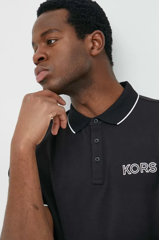 μαύρο Βαμβακερό μπλουζάκι πόλο Michael Kors