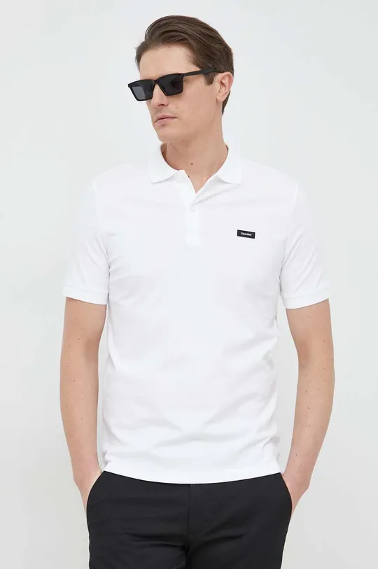 biela Polo tričko Calvin Klein