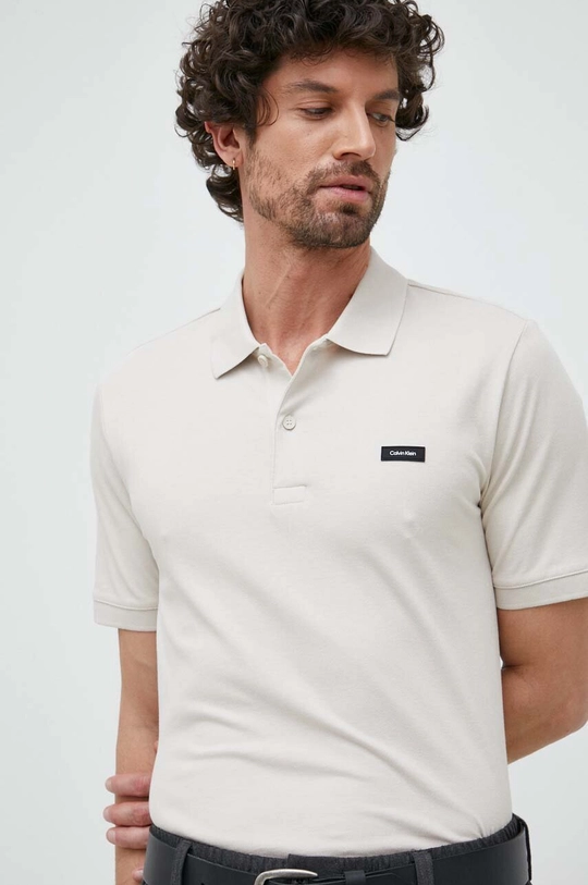 bež Polo majica Calvin Klein